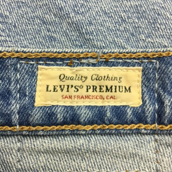 Levis Premium Ribcage Button Fly Straight Jeans Womens 2 High Rise Light Blue De - Picture 12 of 12